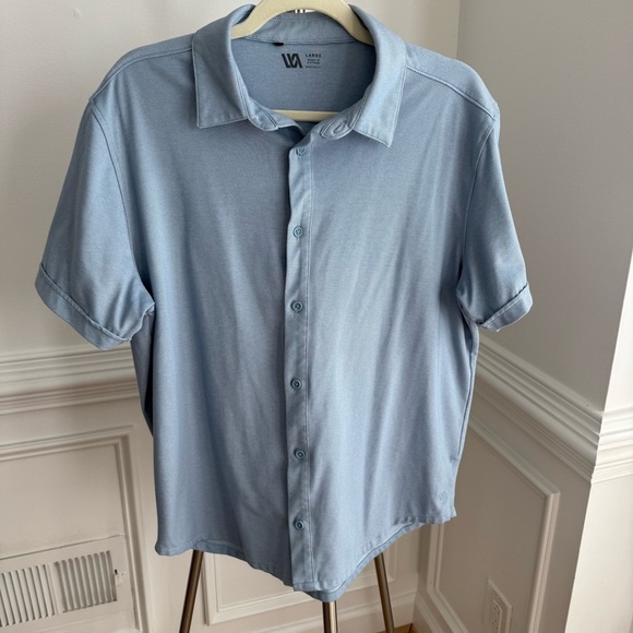 VRST Light Blue Men's Short Sleeve Button Down Shirt Size L - Picture 1 of 4